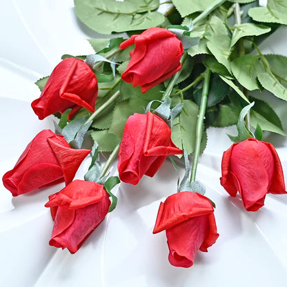 7 pièces vraie touche Rose branche tige Latex Rose main sensation feutre Simulation décorative artificielle Silicone Rose fleurs maison mariage