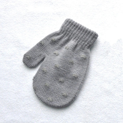 Gants d'hiver chauds pour bébés de 1 à 4 ans, mitaines tricotées en Patchwork, gants à doigts complets pour étudiants de la maternelle