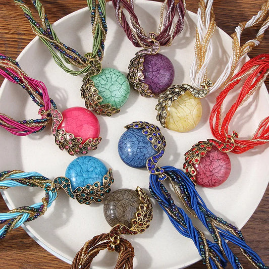 Collier ras du cou ethnique bohémien pour femmes, fait à la main, perles multicouches, bijoux de décoration en cristal
