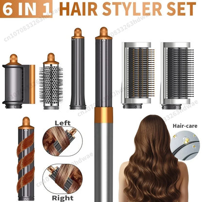 Ensemble de coiffure 6 en 1, sèche-cheveux 220V, brosse à Air chaud pour bouclage automatique, outils de coiffure à ions négatifs, meilleur cadeau pour femmes
