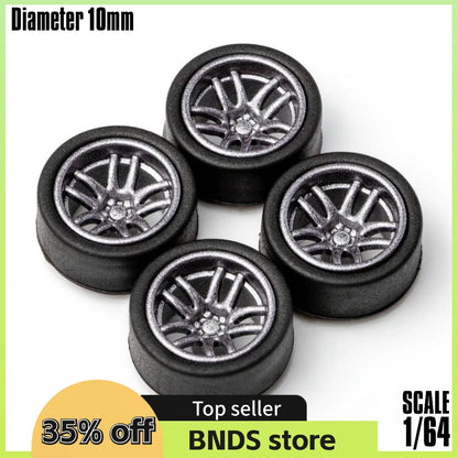 SpeedCG-Roues ABS 1/64 avec caoutchouc, pièces modifiées de type K, diamètre 10mm, pour modèle de voiture de course, véhicule jouet Hotwheels Tomica