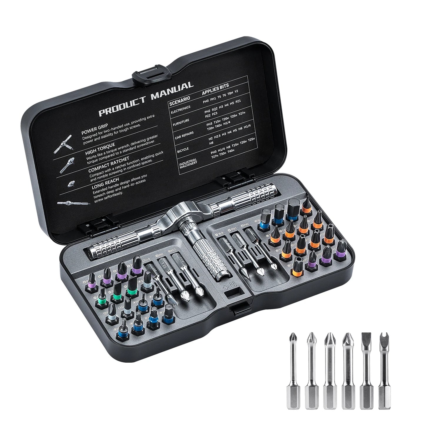 VMAN 40in1 jeu de tournevis à cliquet multifonction embouts multi-magnétiques Mini Kit d'outils de réparation outil ménager pour PC et Iphone Etc.