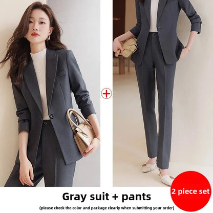 Zihong – costume gris pour femmes, Collection d'automne, haut de gamme, à la mode, élégant, ensemble pantalon, origine chinoise continentale, nouvelle collection 2023