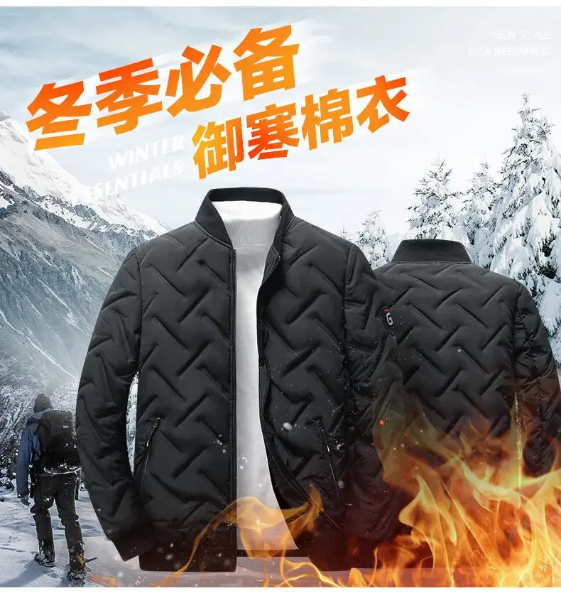 Parka d'extérieur rembourrée à manches longues avec fermeture éclair pour hommes, doudounes chaudes, parkas optiques, vêtements d'extérieur décontractés pour couple, hiver, nouveau