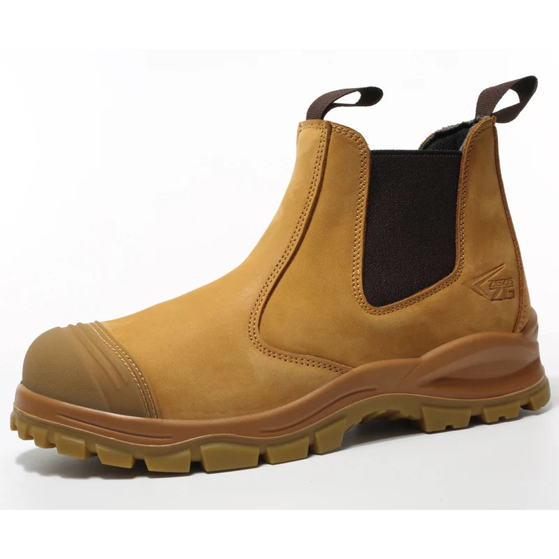 Bottes de sécurité en cuir véritable pour hommes, chaussures de travail indestructibles, chaussures à bout en acier, chaussures de protection de sécurité anti-perforation