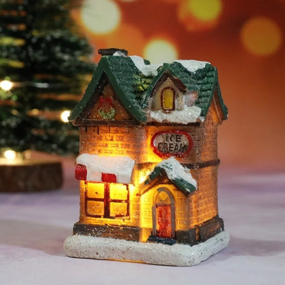 Nouvelles décorations de noël en résine, petite maison, Micro paysage, petits ornements, cadeaux de noël