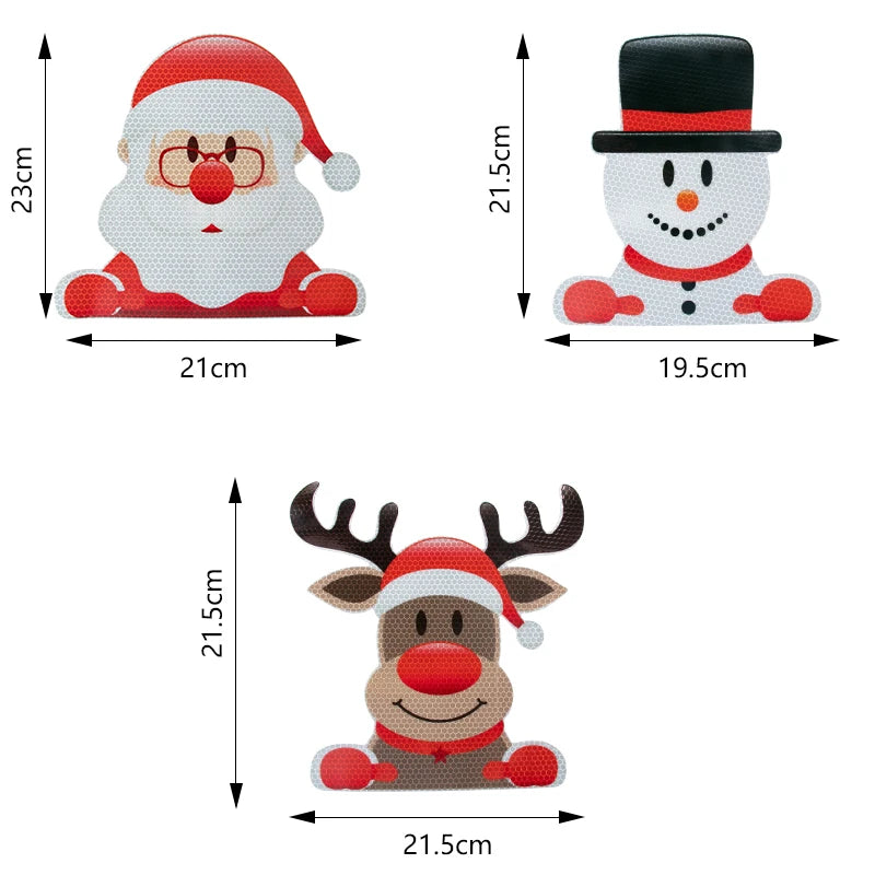 Décoration de réfrigérateur de voiture de noël, ampoule réfléchissante, aimants en forme de lumière, autocollants, fils magnétiques, ensemble d'ornements, décoration de maison de noël