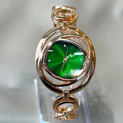 montre à Quartz horloge de luxe or Rose argent Vintage