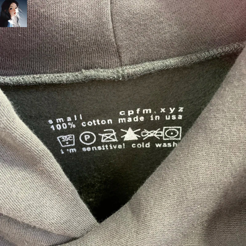 Sweat à capuche Kanye West pour hommes et femmes, pulls en mousse, impression bouffante, Ye ista Be Born Again, logo noir At Fit, CPFM, PVD, Y2K, 1:1