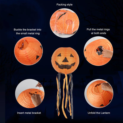 Lanterne en papier pour Halloween, Hangin, fantôme de face mignon, extérieur, décoration intérieure, festival, cadeaux de fête