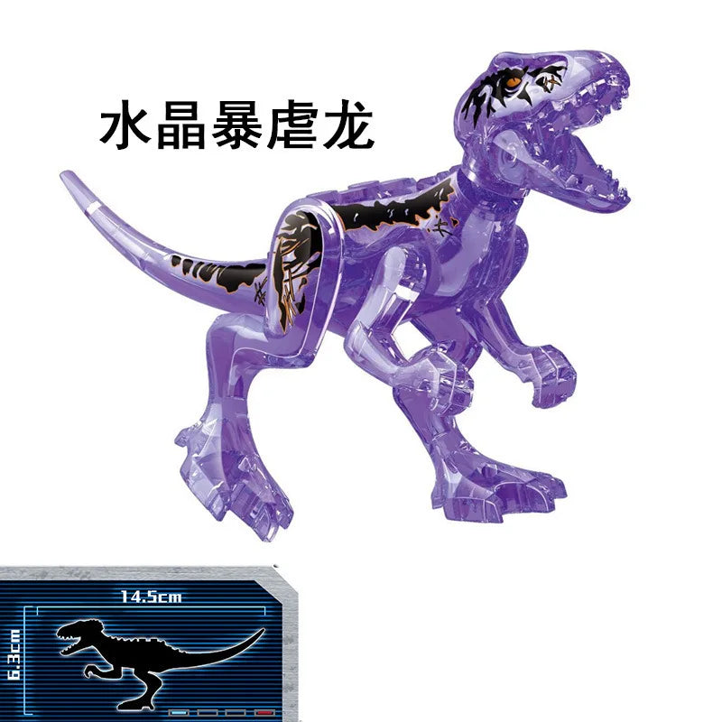 MOC-Vorannosaure rex transparent pour enfants, ankylosaurus, plésiosaure, dos épineux, bricolage, cadeaux pour enfants