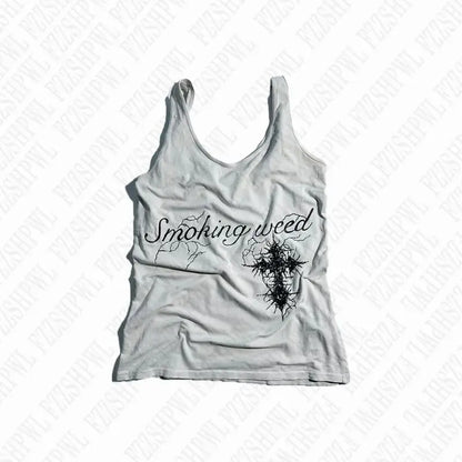 Haut court vintage à imprimé graphique esthétique, mode grunge gothique, haut précieux Y2k, streetwear, hip hop décontracté, slim, glaEMO