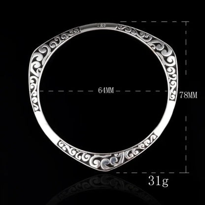 Nouveauté 925 Bracelets tibétains en argent Sterling femmes manchette Bracelet Bracelet offre spéciale de luxe avec timbre bijoux