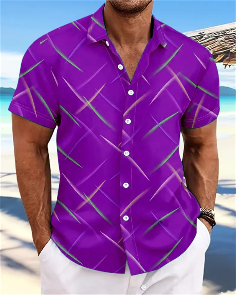 Chemise hawaïenne d'été pour hommes, vêtements d'extérieur, chemise à manches courtes douce et confortable, Extra Large, taille XS-5XL