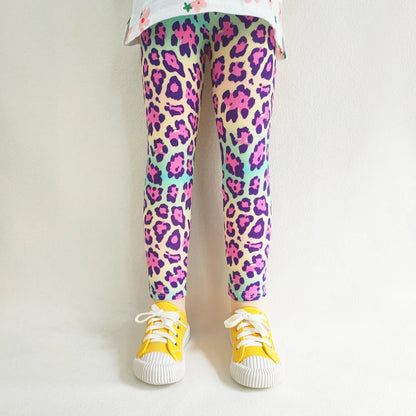 Leggings doux pour filles, pantalons pour enfants, imprimé de fleurs, slim, élastique, crayon