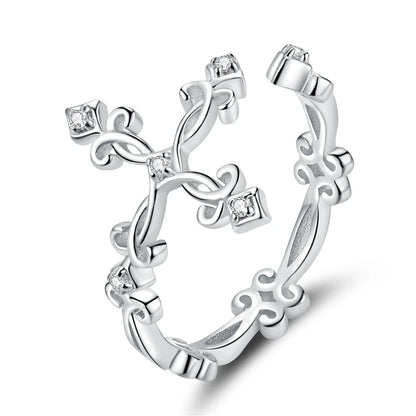 WOSTU-Bagues ajustables en argent regardé 925 pour femme, bijoux originaux empilables, taille ouverte