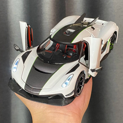 1:24 jesko absolut Supercar alliage métal moulé sous pression modèle voiture son et lumière retirer enfants jouet Miniature véhicule cadeau d'anniversaire