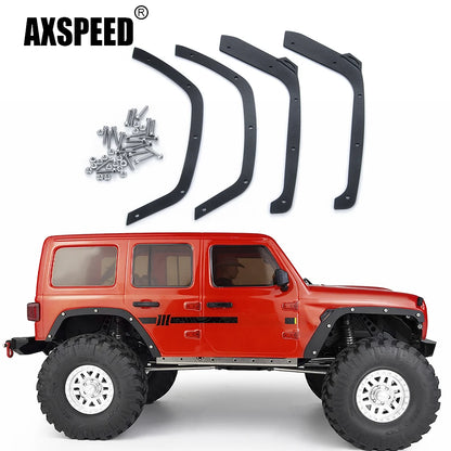 AXSPEED-Roue en acier inoxydable EyebloggFender Flares pour Axial SCX10 III AXI03007 Guitar EP Wrangler 1/10 RC inoler Car Shell Body Parts