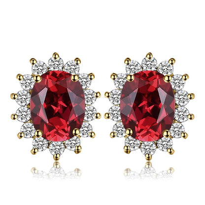 JewelryPalace – boucles d'oreilles en argent Sterling 925, saphir bleu, rubis, améthyste naturelle, grenat, péridot, topaze,