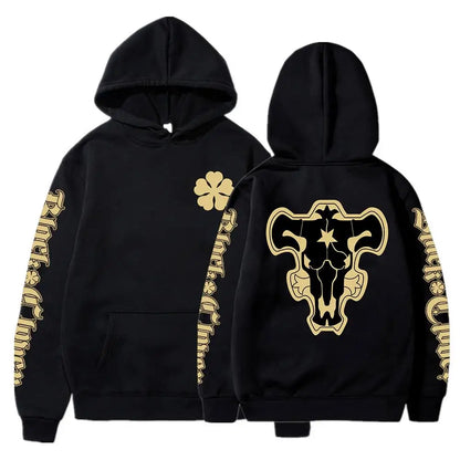 Sweat-shirt à capuche avec emblème de l'escouade de taureaux noirs, dessin animé Yami Asta, chevaliers magiques, pour hommes et femmes, décontracté, Harajuku, Streetwear