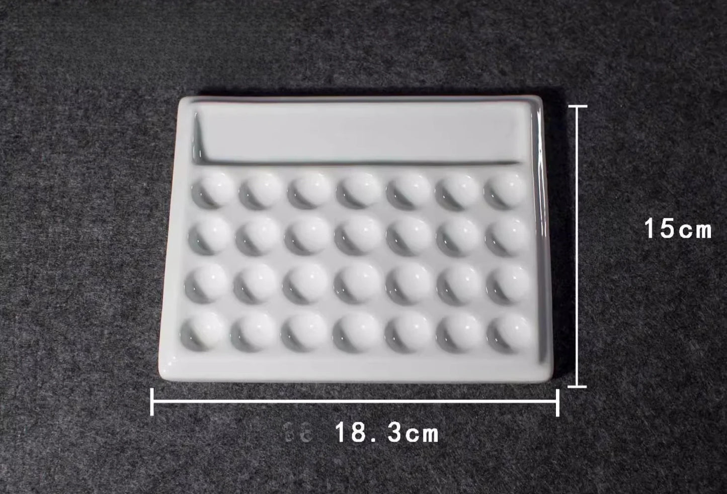 Palette de couleurs en céramique blanc pur à 28 trous, carrée et facile à nettoyer, peinture chinoise/aquarelle/palette, outil de peinture artistique pour étudiants