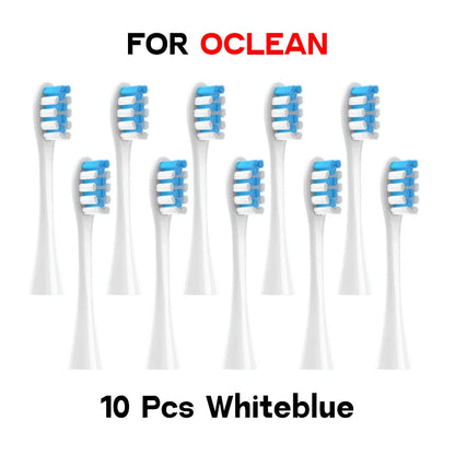 Têtes de brosse à dents de rechange, 10 pièces, pour Oclean, gamme complète, buses DuPont souples, scellées sous vide, emballées