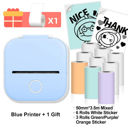 Phomemo-Mini imprimante thermique portable, imprimante d'étiquettes de poche BT sans fil, 203dpi, impression allergique 53mm, T02