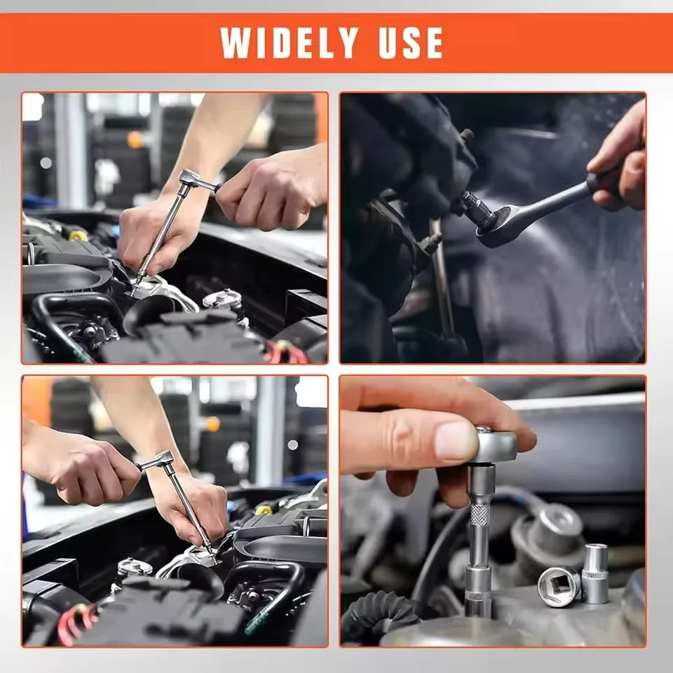 53 pièces Kit d'outils de réparation automobile clé dynamométrique à cliquet douilles ensembles d'outils voiture tout-terrain motos Combo ensemble d'outils de réparation automobile