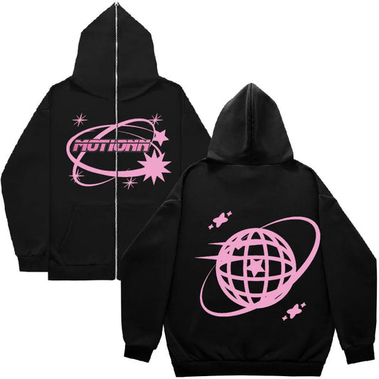 Sweat à capuche zippé Halloween V-Star Vizion Cobweb Dark Hip, sweat à capuche rétro américain, veste tendance pour hommes de la rue 2025, sweat à capuche surdimensionné