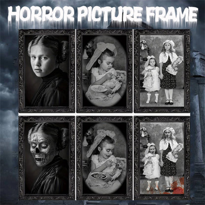 Décor Mural Effrayant d'Halloween 3D Proxy, Cadres d'Images Mobiles, Portrait Gothique, Affiche d'Horreur, Décoration de Manoir, Fourniture de ix