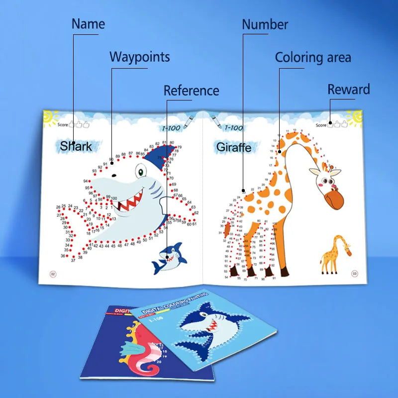 Dessin câblé, livre de dessin de graffiti pour enfants, apprendre les chiffres, l'enseignement précoce améliorer les résultats, jeu de dessin amusant, cadeau de vacances pour les garçons et les filles