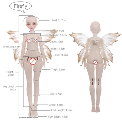 Nette Angel Firefly 1/6 Big Seins Wings Spray, Gradient Gold, Panoramic of Light Elf Archer, BJD Resin Ball Jointed Butter