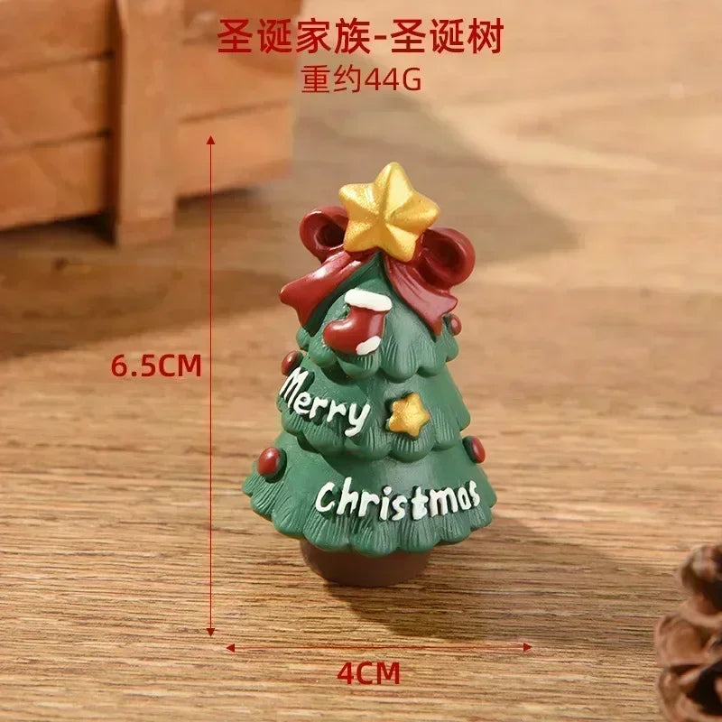 Mini arbre de Noël créatif pour enfants, série de Noël, artisanat en résine, fête des animaux, vieille fille, cadeau mignon, fournitures de décoration pour la maison