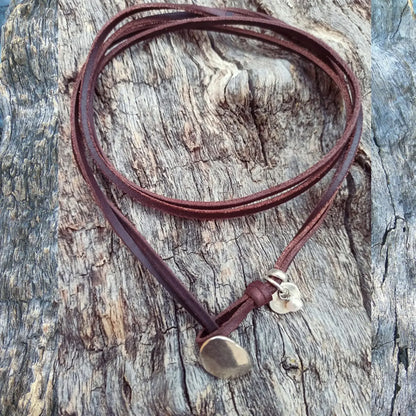 Collier de style bohème pour femme, ULen cuir, pendentif turquoise,