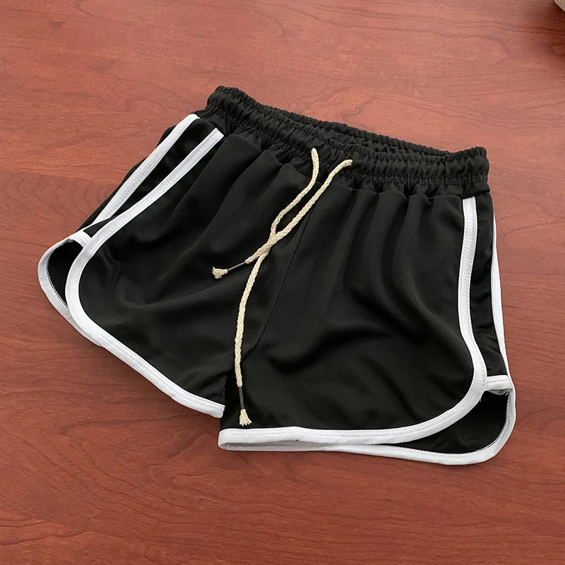 Short de yoga pour femmes, vêtements d'extérieur d'été, taille moyenne, pantalon droit ample, élégant, fin, respirant, jambes larges, pantalon court de gymnastique