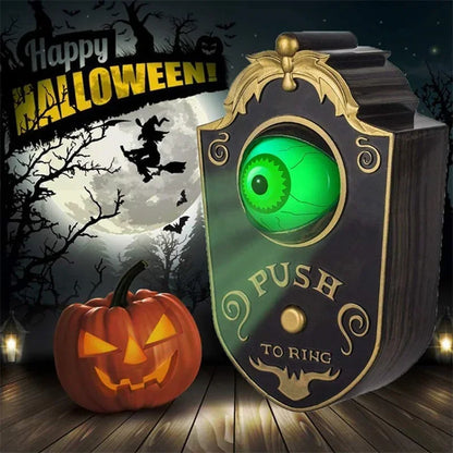 Sonnette hantée à un oeil pour Halloween, accessoires d'horreur, pièce de confrontation plonger oyante, sonnette de porte, globe oculaire, décoration de cloche