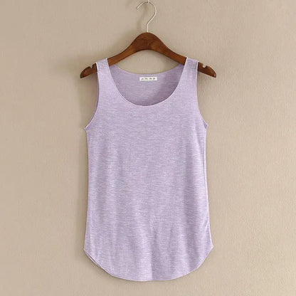 Débardeur de Fitness d'été-T-Shirt ample en coton, grande taille, col rond, Slim, hauts à la mode pour femmes, tenue décontracté