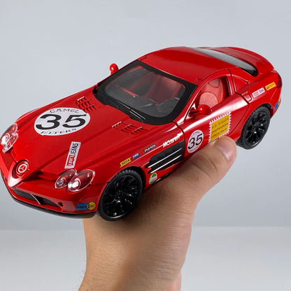 1:24 Benz SLR McLaren 722 AMG Super voiture de sport alliage métal moulé sous pression modèle de voiture son et lumière retirer enfants jouets voiture anniversaire