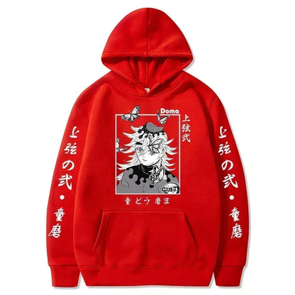 Sweat à capuche pour hommes et femmes, imprimé graphique Douma, décontracté, ample, Harajuku, unisexe, automne, chaud, tendance, Anime Demon Slayer