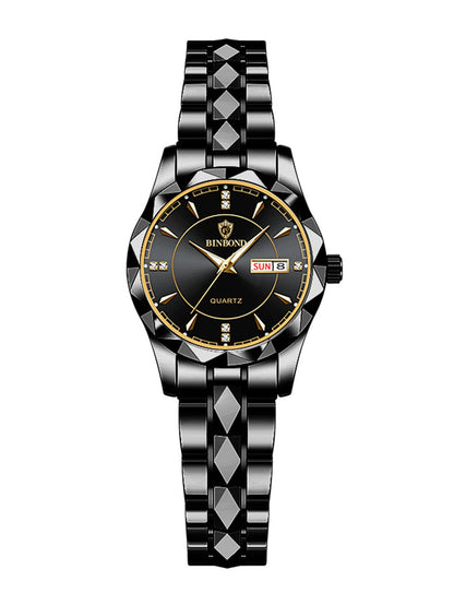 BINBOND montres  en acier inoxydable montre à Quartz étanche lumineux Date