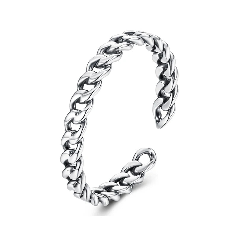 WOSTU-Bagues ajustables en argent regardé 925 pour femme, bijoux originaux empilables, taille ouverte