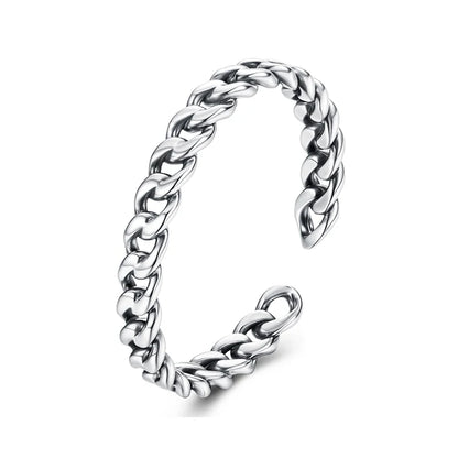 WOSTU-Bagues ajustables en argent regardé 925 pour femme, bijoux originaux empilables, taille ouverte