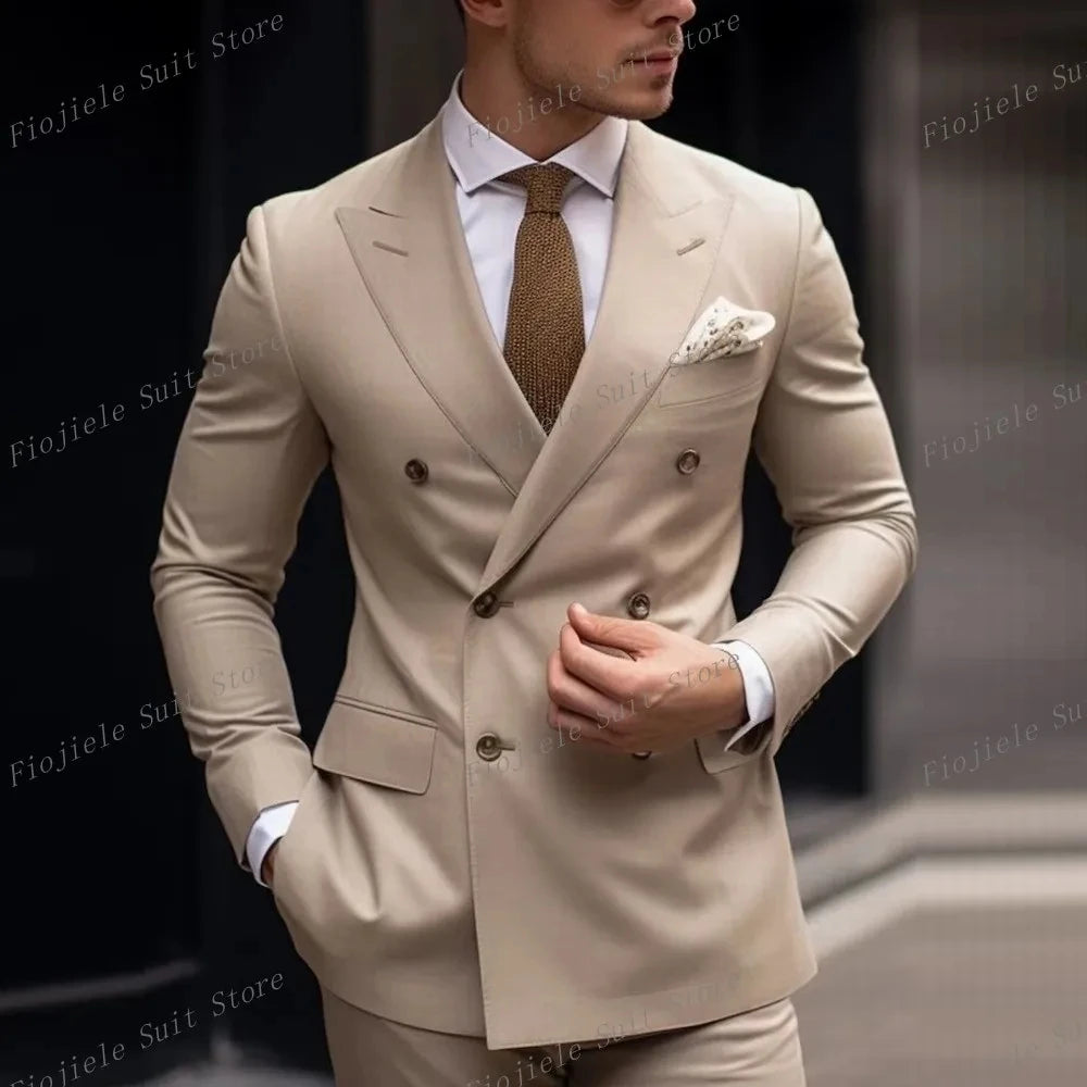 Nouveau Orange mode affaires hommes costume marié Groomsman fête de mariage bal mâle Occasion formelle Tuxedos 2 pièces ensemble Blazer pantalon
