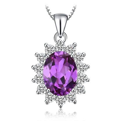 JewelryPalace – collier avec pendentif , en argent Sterling 925, création d'un saphir bleu, rubis, imitation émeraude, sans chaîne