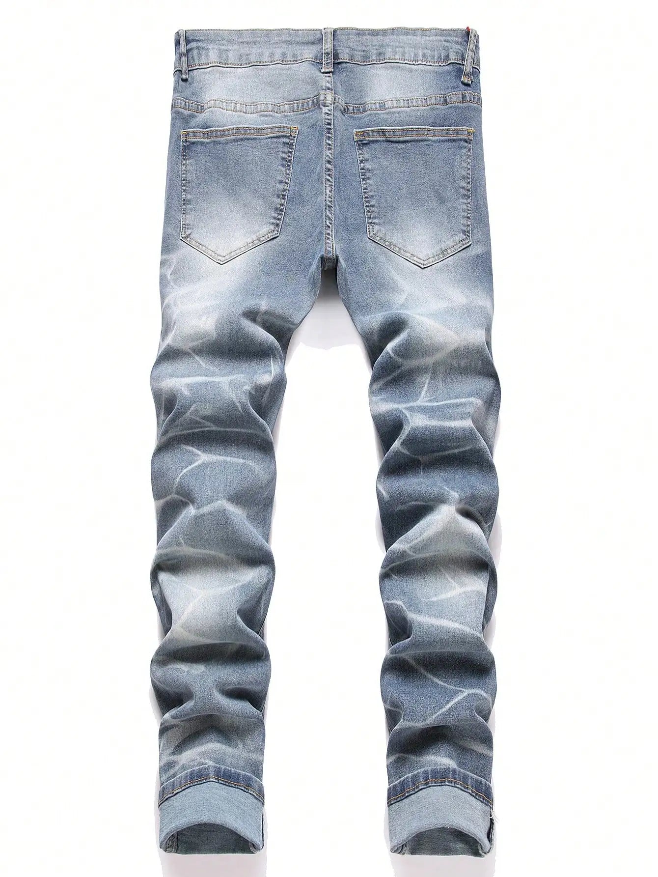 Mode hommes jean pantalon Stretch bleu jean moulant pour hommes décontracté coupe ajustée Denim pantalon Style coréen homme pantalon jean