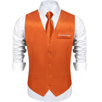 Costume en Satin solide, ensemble gilet et cravate, noir, blanc, bleu, rouge, smoking de mariage pour hommes, gilets d'affaires de luxe, bal de promo, veste sociale sans manches