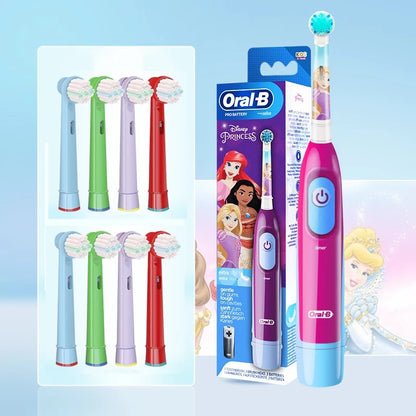 Oral-B-Brosse à dents électrique pour enfants, poils souples, tête de brosse de résubdivision, 2 fonctions d'apprentissage, enfants de 5 ans et plus