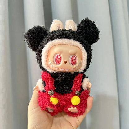 Boîte aveugle de deuxième génération LabubuBU vêtements pendentif visage en vinyle LABUBU série de fête assise vêtements de bébé mignons boîte aveugle jouets