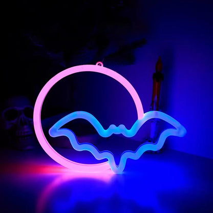 Lumières décoratives en forme de chauve-souris d'halloween, décoration murale alimentée par USB/batterie, pour enfants, cadeau, maison hantée, fête, décoration de la maison