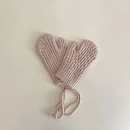 Gants en tricot résistants au froid pour enfants, mitaines chaudes, gants à laçage décontractés, document solide, automne, hiver, nouveau